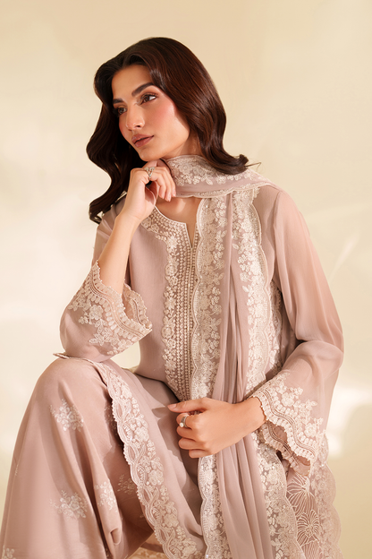 Embroidered Chiffon Suit